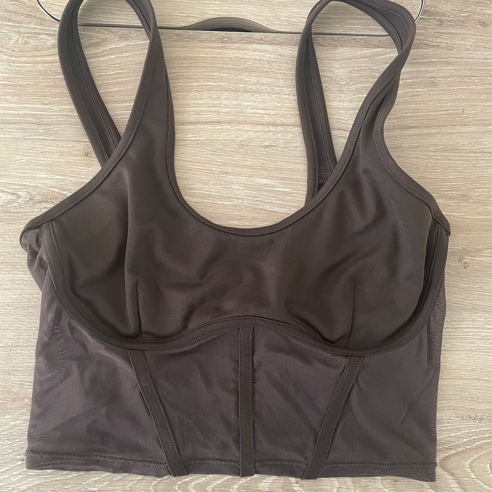 Alo Yoga mesh corset top